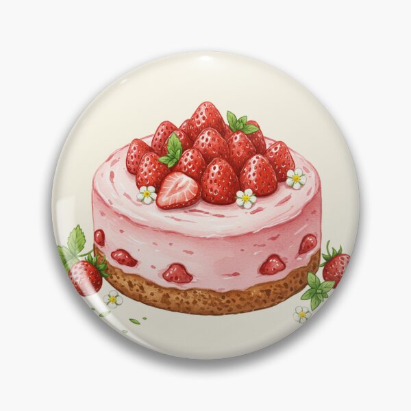 Item preview, Fresh Strawberry Mousse Cake Art designed and sold by Pasteltone.