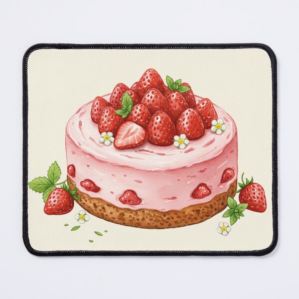 Item preview, Fresh Strawberry Mousse Cake Art designed and sold by Pasteltone.