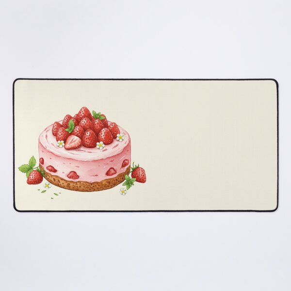 Item preview, Fresh Strawberry Mousse Cake Art designed and sold by Pasteltone.