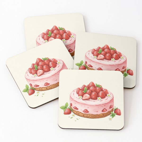 Item preview, Fresh Strawberry Mousse Cake Art designed and sold by Pasteltone.