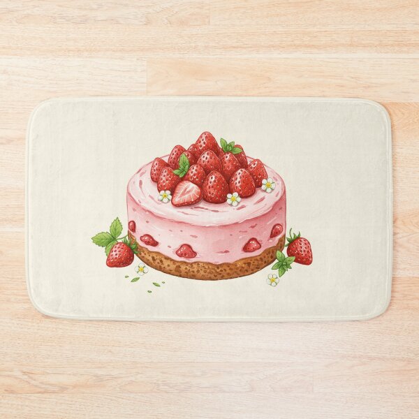 Item preview, Fresh Strawberry Mousse Cake Art designed and sold by Pasteltone.