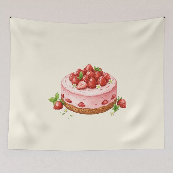 Item preview, Fresh Strawberry Mousse Cake Art designed and sold by Pasteltone.