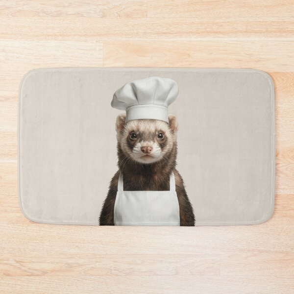 Item preview, Funny Ferret Chef Realistic Animal Cooking Humor Art designed and sold by LazyOwlStore.