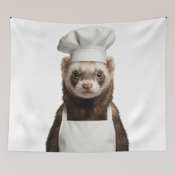 Item preview, Funny Ferret Chef Realistic Animal Cooking Humor Art designed and sold by LazyOwlStore.