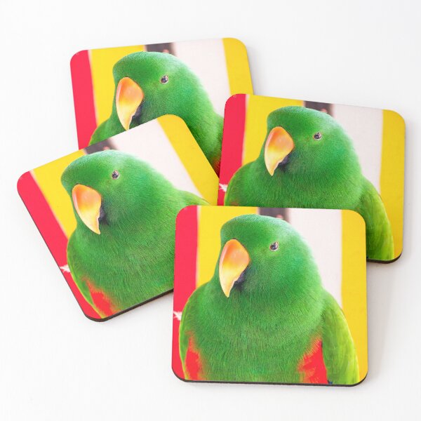 Item preview, Male Eclectus Parrot Portrait | Vibrant Emerald Green Tropical Wildlife Bird Art designed and sold by Ross.A.Campbell.