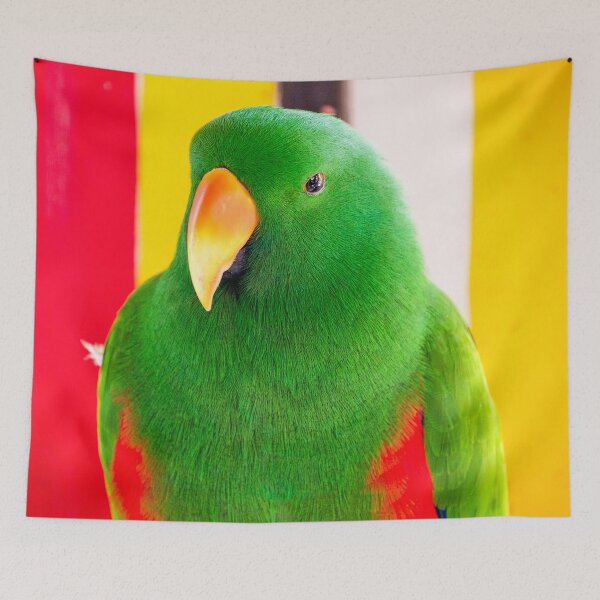 Item preview, Male Eclectus Parrot Portrait | Vibrant Emerald Green Tropical Wildlife Bird Art designed and sold by Ross.A.Campbell.