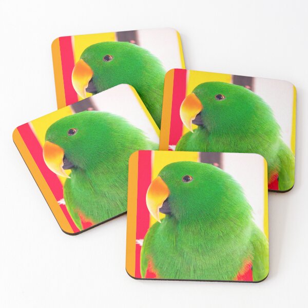 Item preview, Male Eclectus Parrot Portrait | Vibrant Emerald Green Tropical Wildlife Bird Art designed and sold by Ross.A.Campbell.