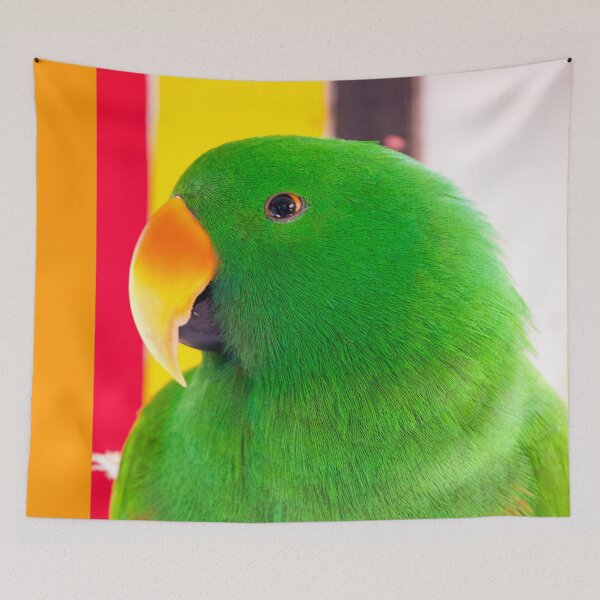 Item preview, Male Eclectus Parrot Portrait | Vibrant Emerald Green Tropical Wildlife Bird Art designed and sold by Ross.A.Campbell.