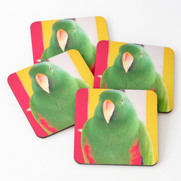 Item preview, Male Eclectus Parrot Portrait | Vibrant Emerald Green Tropical Wildlife Bird Art designed and sold by Ross.A.Campbell.