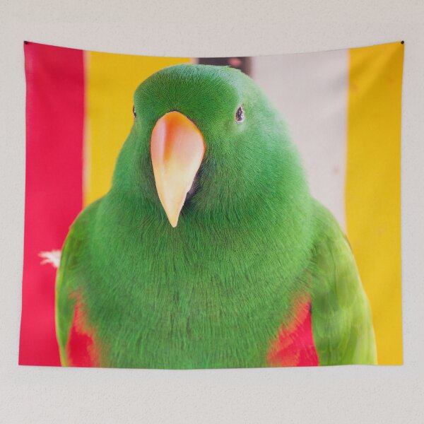 Item preview, Male Eclectus Parrot Portrait | Vibrant Emerald Green Tropical Wildlife Bird Art designed and sold by Ross.A.Campbell.