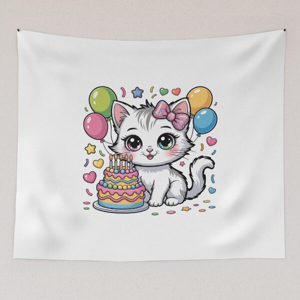 Item preview, Birthday Cat with Cake designed and sold by jkrphoto.