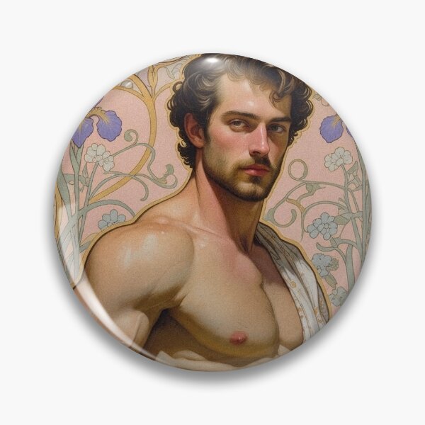 Item preview, Muscular Man in Ornate Art Nouveau Frame designed and sold by ZhivanCrimson.