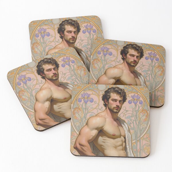 Item preview, Muscular Man in Ornate Art Nouveau Frame designed and sold by ZhivanCrimson.