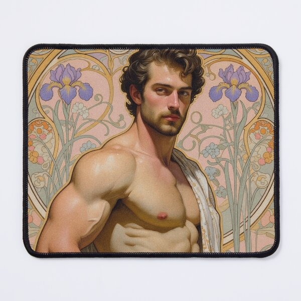 Item preview, Muscular Man in Ornate Art Nouveau Frame designed and sold by ZhivanCrimson.