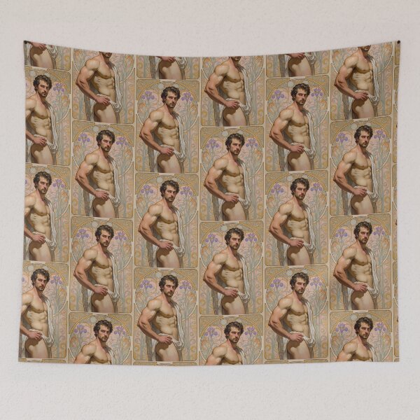 Item preview, Muscular Man in Ornate Art Nouveau Frame designed and sold by ZhivanCrimson.