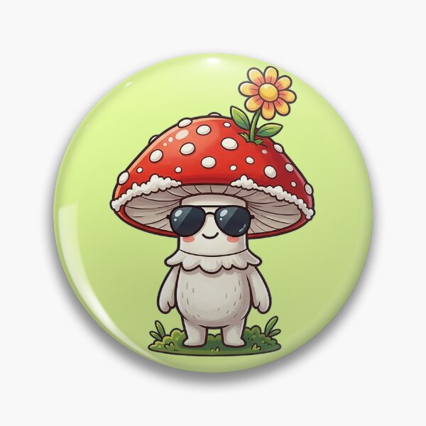 Item preview, Cool Cartoon Amanita Mushroom with Flower & Sunglasses designed and sold by GrabaHuk.