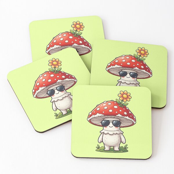 Item preview, Cool Cartoon Amanita Mushroom with Flower & Sunglasses designed and sold by GrabaHuk.