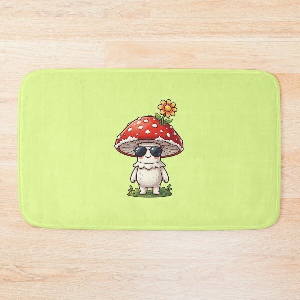 Item preview, Cool Cartoon Amanita Mushroom with Flower & Sunglasses designed and sold by GrabaHuk.