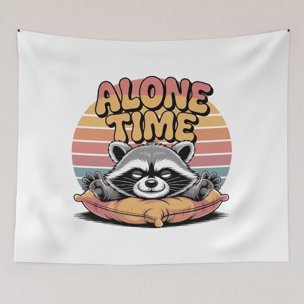 Item preview, Alone Time Funny Raccoon Retro Meme Design designed and sold by Cool-cat-art.