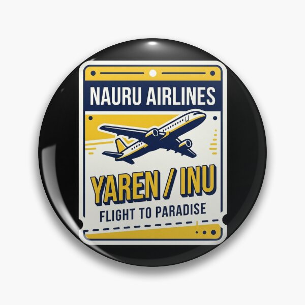 Item preview, Vintage Nauru Airlines Yaren Airport Tag Art designed and sold by DuckOddity.