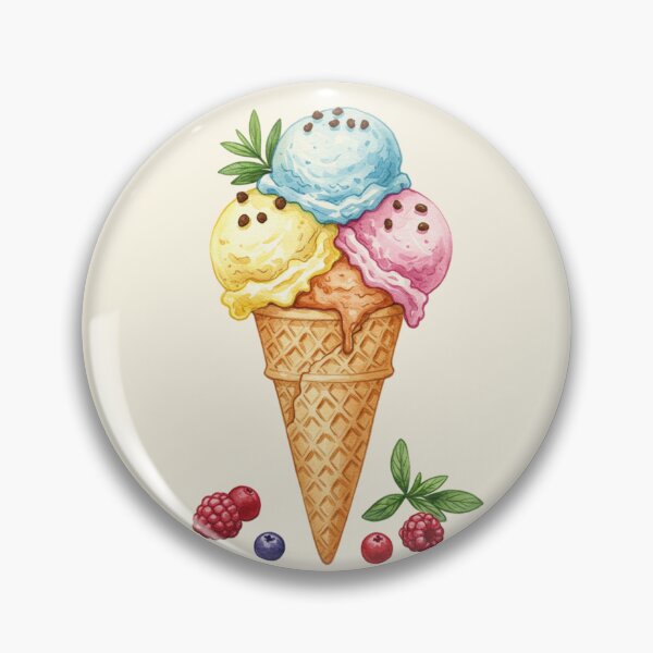 Item preview, Triple Scoop Berry Ice Cream Cone designed and sold by Pasteltone.