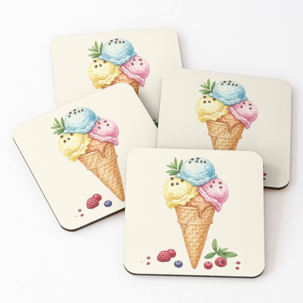 Item preview, Triple Scoop Berry Ice Cream Cone designed and sold by Pasteltone.