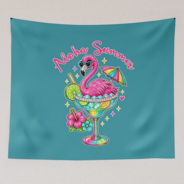 Item preview, Aloha Summer Flamingo Margarita Graphic designed and sold by Gear Camel.
