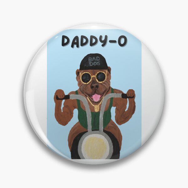 Item preview, Pit Bull Daddy-O Biker Dog on a motorcycle designed and sold by Squirreldumplings.