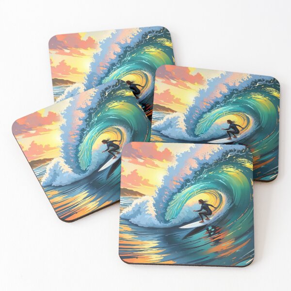 Item preview, Sunset Tube Ride Surf Wave Wall Art designed and sold by XDesignStudio.