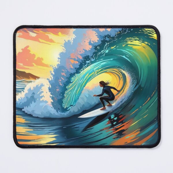 Item preview, Sunset Tube Ride Surf Wave Wall Art designed and sold by XDesignStudio.