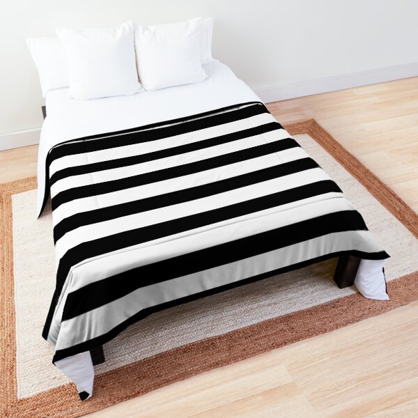 Black and white striped Comforter