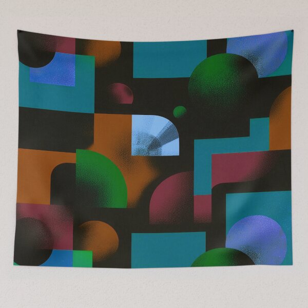 Item preview, Midnight Neon Geometry Pattern designed and sold by joycrysstudio.