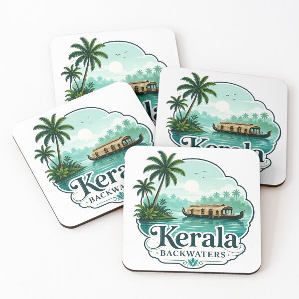 Item preview, Kerala Backwaters Vintage Travel Design designed and sold by ArtsyExplorer.