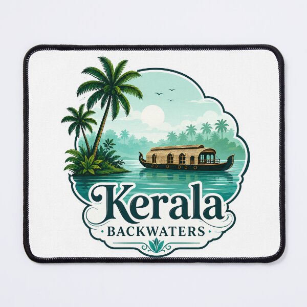 Item preview, Kerala Backwaters Vintage Travel Design designed and sold by ArtsyExplorer.
