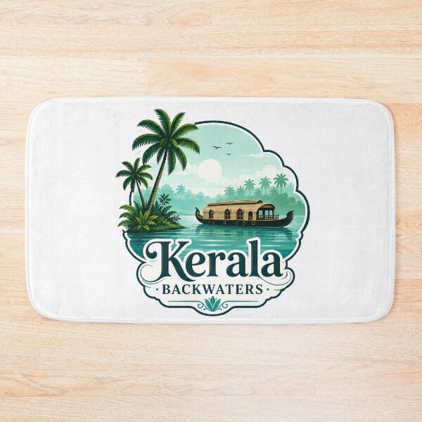 Item preview, Kerala Backwaters Vintage Travel Design designed and sold by ArtsyExplorer.