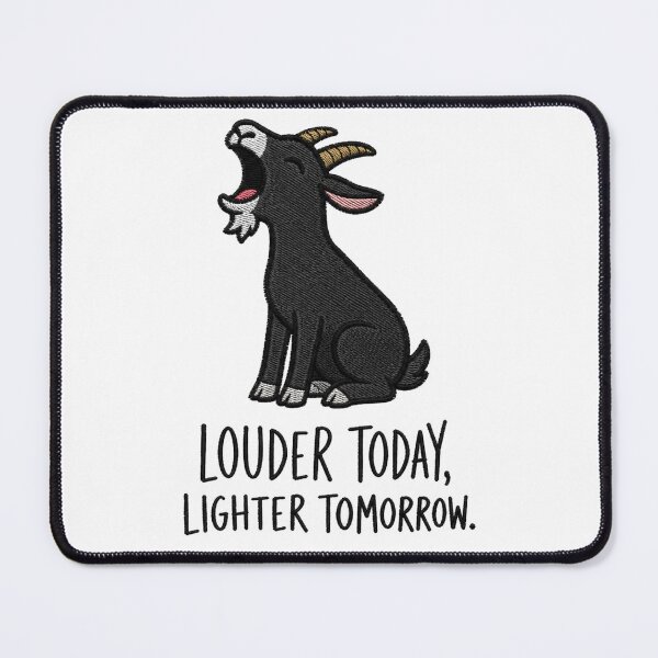 Item preview, Screaming Goat Therapy Meme | Funny Black Goat Embroidery Style | Loud Today Lighter Tomorrow designed and sold by Spyshirt.