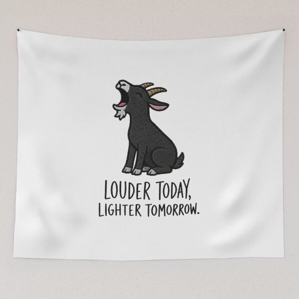 Item preview, Screaming Goat Therapy Meme | Funny Black Goat Embroidery Style | Loud Today Lighter Tomorrow designed and sold by Spyshirt.