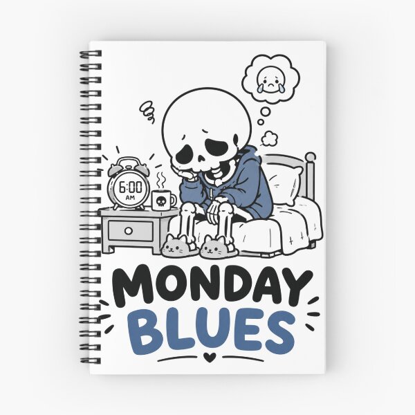 Item preview, Monday Blues Cute Skeleton Coffee Shirt designed and sold by MaynyStudio.