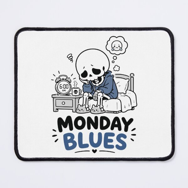 Item preview, Monday Blues Cute Skeleton Coffee Shirt designed and sold by MaynyStudio.