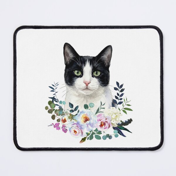 Item preview, Watercolor Black and White Cat designed and sold by Liededrom..
