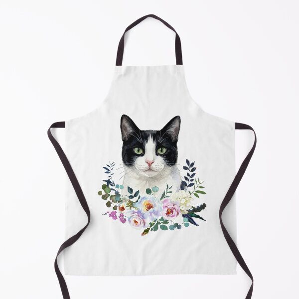Item preview, Watercolor Black and White Cat designed and sold by Liededrom..