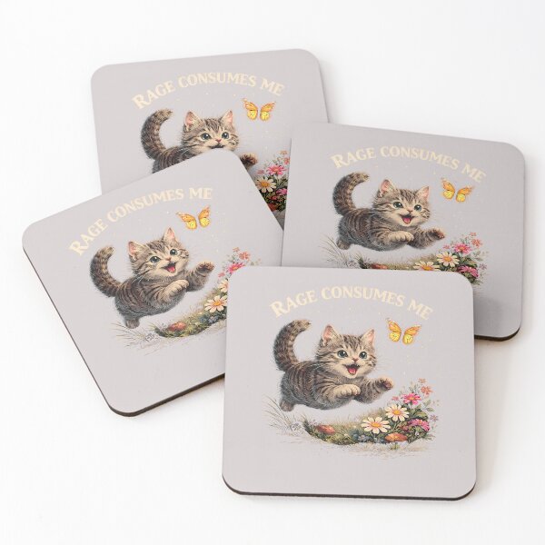 Item preview, Cute Cat Rage Consumes Me Funny Sarcastic Kitten Flower designed and sold by MabelWells.