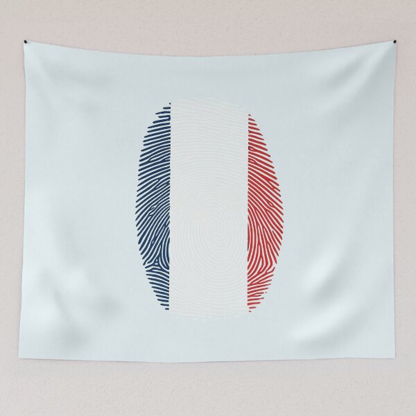 Item preview, France Fingerprint Flag Shirt | French Pride Patriotic Graphic Tee designed and sold by Unik Design.