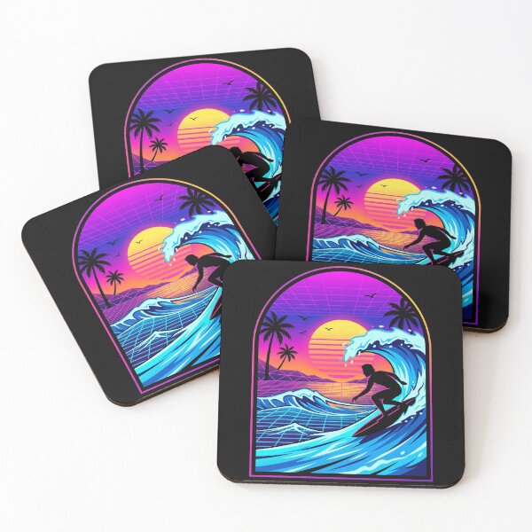 Item preview, 80s Retro Synthwave Surfer Neon Wave designed and sold by TeNovaStudio ⭐⭐⭐⭐⭐.