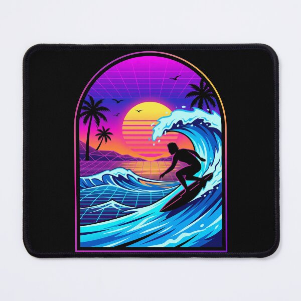 Item preview, 80s Retro Synthwave Surfer Neon Wave designed and sold by TeNovaStudio.