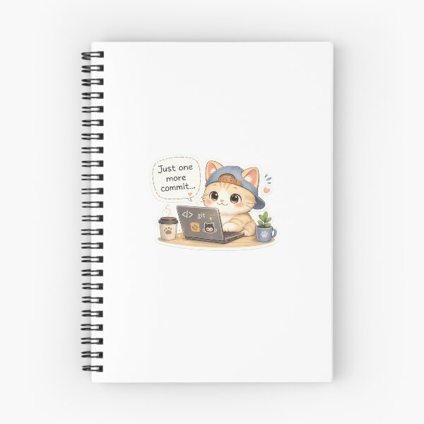 Item preview, Cute Programmer Cat- Just One More Commit designed and sold by saeede-afshari.