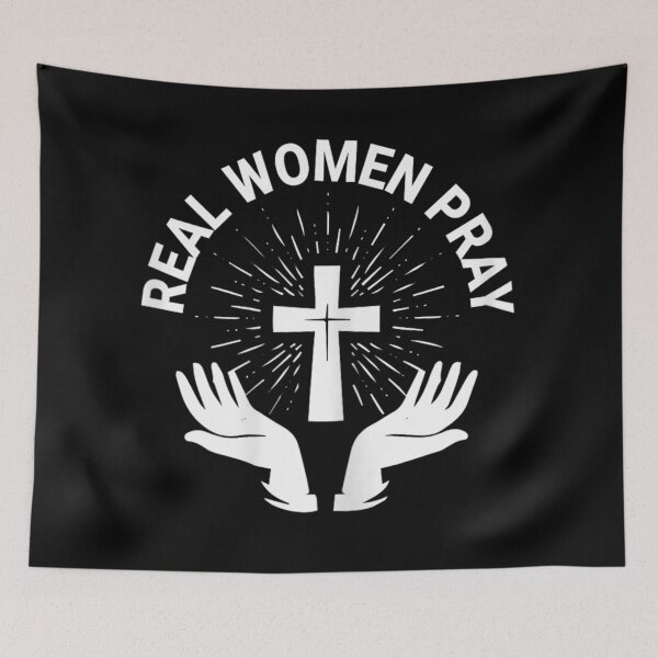 Item preview, Title: Real Women Pray Christian Cross Faith Jesus Spiritual Religious Women designed and sold by LakenDraphil.