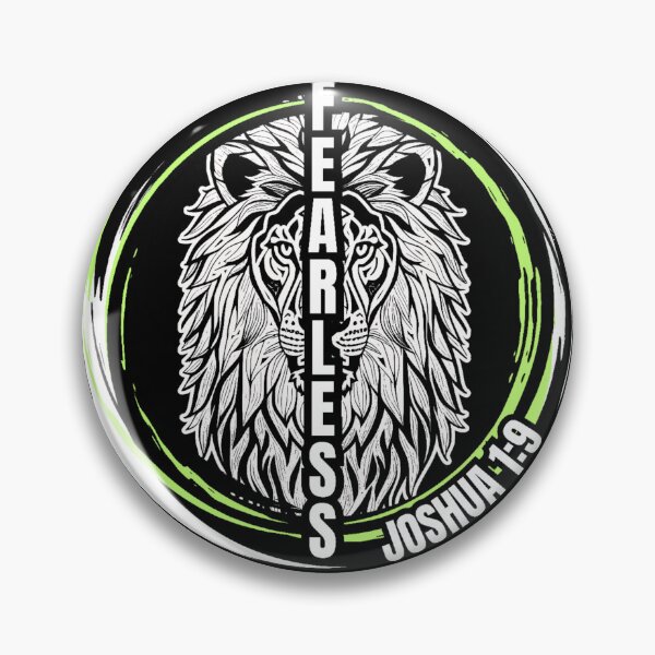 Item preview, Fearless Joshua 1 9 Christian Shirt – Lion of Judah Neon Green Faith Tee designed and sold by DKB07.