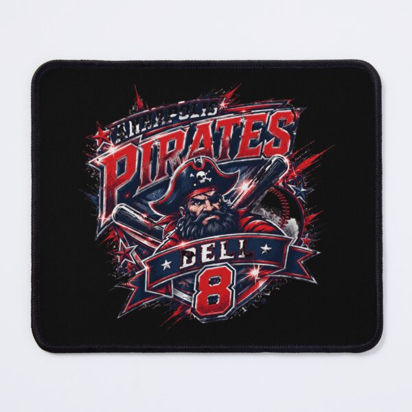 Item preview, Annapolis Pirates Baseball Player Number 8 Bell Sports Team Mascot Graphic designed and sold by LakenDraphil.