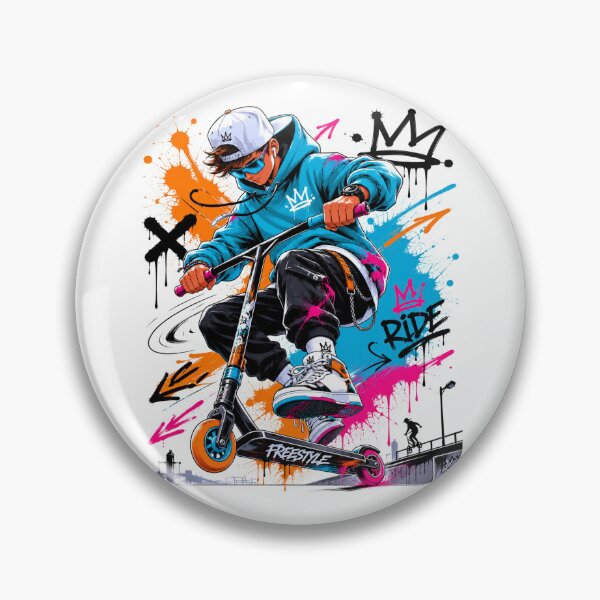 Item preview, Scooter Trick Rider Graffiti Shirt | Youth Streetwear designed and sold by JustResultsCo.